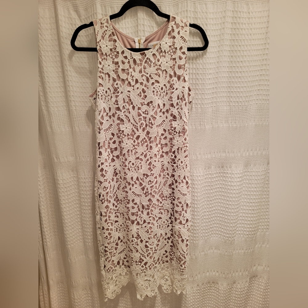 Calvin Klein white lace dress